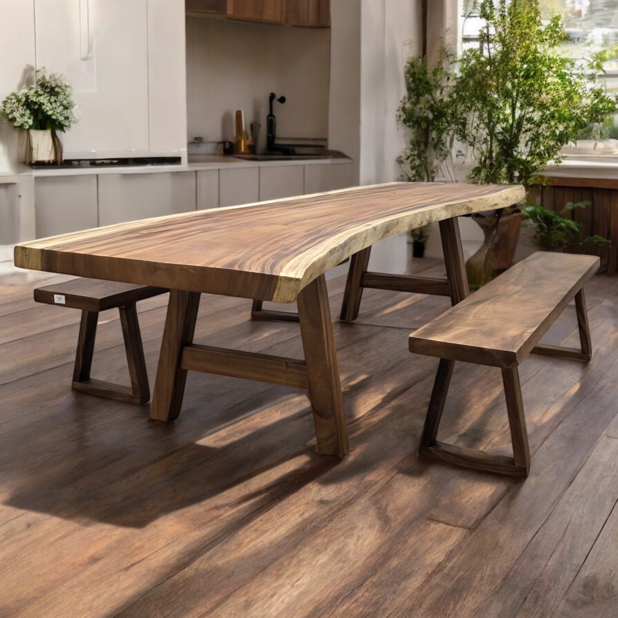 300cm x 88cm Live Edge East Indian Walnut Dining Table
