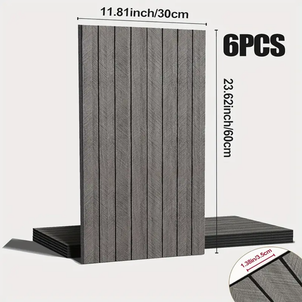 3D Wood Slat Wall Panels, Self-Adhesive, Removable, Waterproof Buy 1, Get 6 Premium Panels for Only £7! (30cm x 60cm)