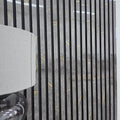 240cm x 60cm Acoustic Slatted Wall Panel Black & Gold Marble